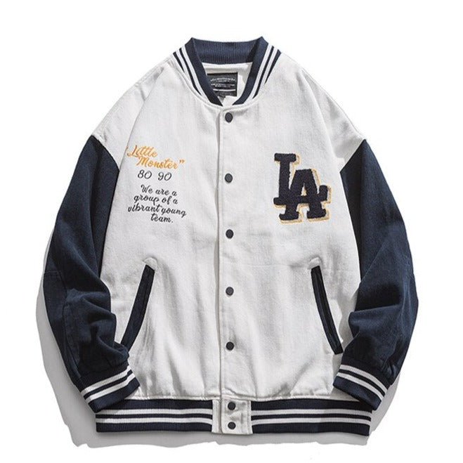LA Varsity Embroidery Baseball Bomber Jacket - Free shipping + Up to 40 ...